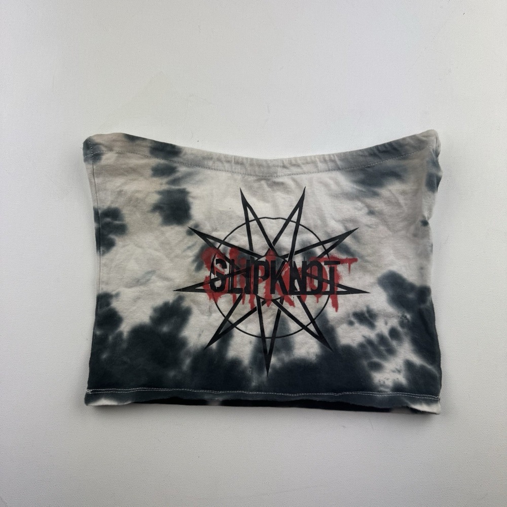 Slipknot Womens Small Tube Top Tie Dye Strapless Graphic Band Shirt Nu Metal Y2K